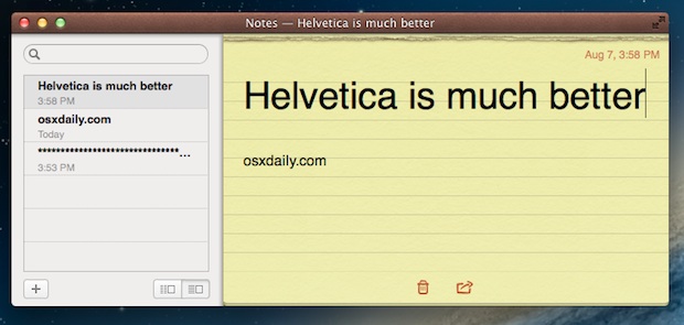 Установите новый шрифт по умолчанию в приложении Notes на Mac