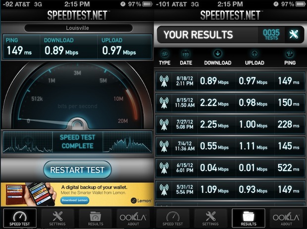 Test iPhone Mobile Broadband Speed