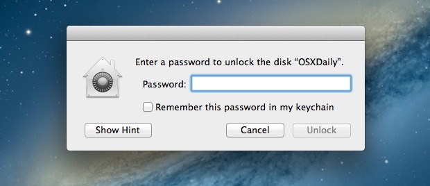 Encrypted disk in Mac OS X