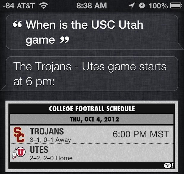 Check Sports times, scores, and more with Siri
