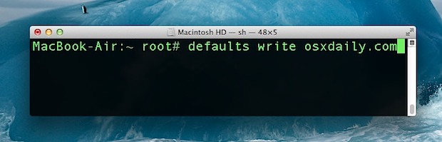 defaults write commands in Mac OS X