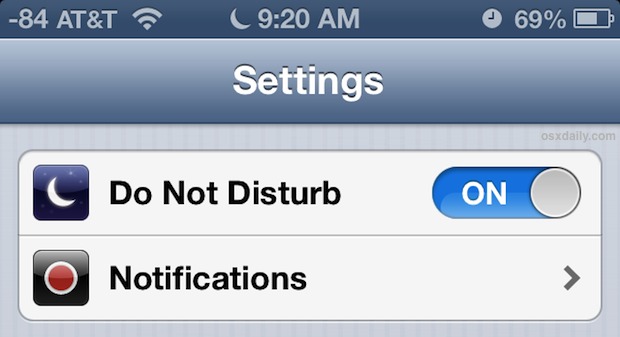 Do Not Disturb mode on the iPhone