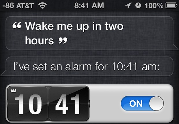 Set an alarm with Siri