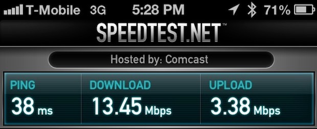 iPhone 5 on T-Mobile data speeds