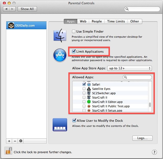 Limit Application Usage for Users in Mac OS X