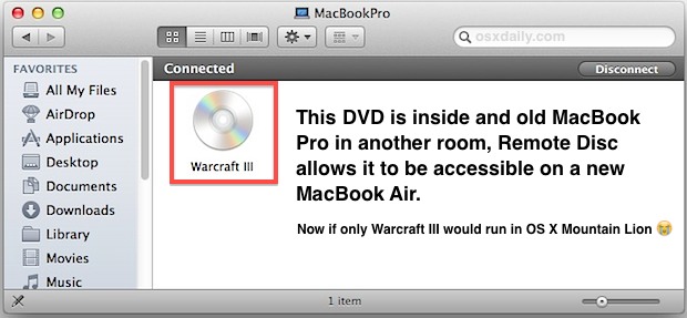 Remote Disc Drive Sharing between Macs