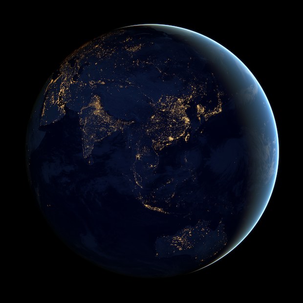 Earth at night, Asia, NASA wallpaper