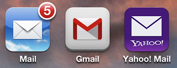 Multiple email accounts on iPhone as managed with different apps