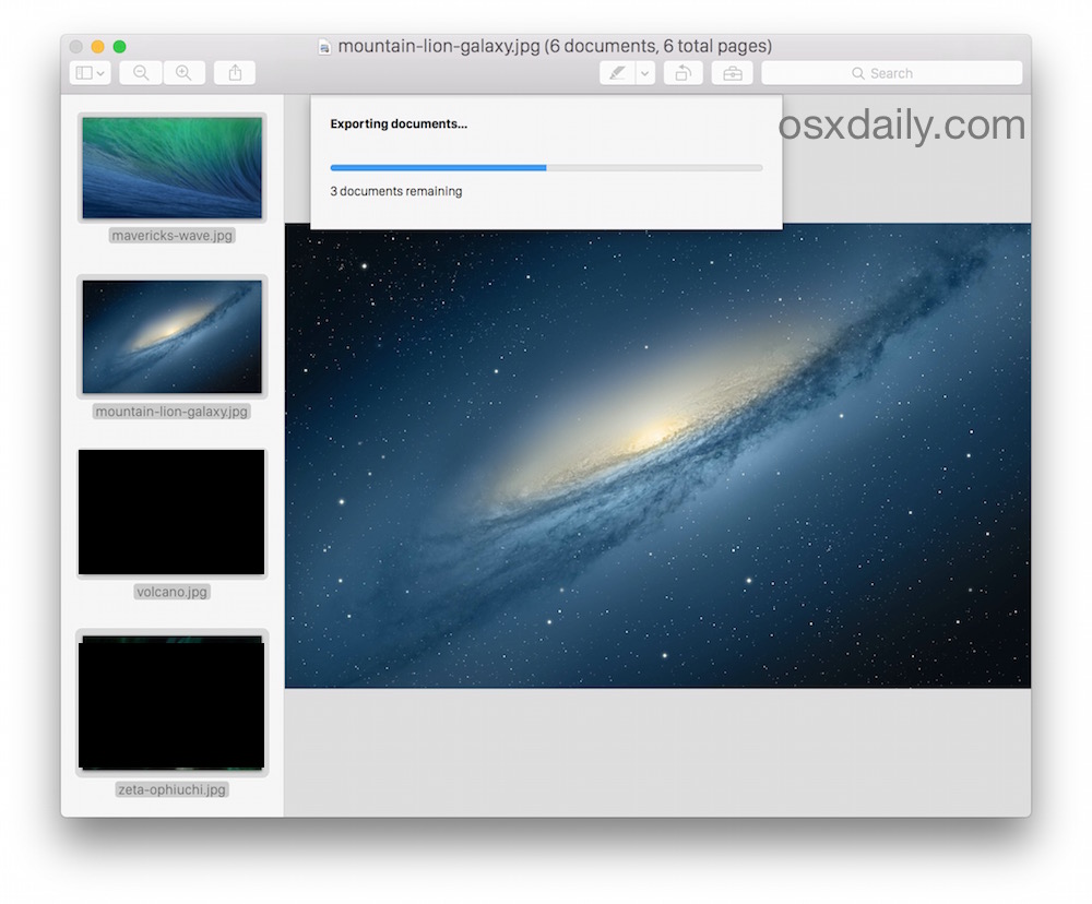 Batch converting images in Preview on Mac OS X