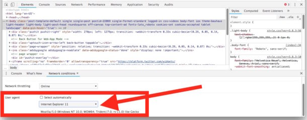 How to change user agent in Chrome