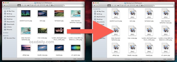 Finder with icon thumbnails disabled