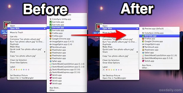 Remove Open With Menu Duplicates in OS X