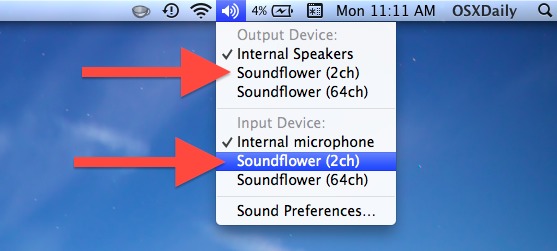 Change Audio Input and Output from the Volume menu in Mac OS X