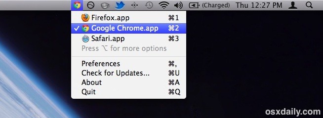 Objektiv juggles default web browsers in Mac OS X