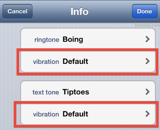 Set a unique vibration for a user