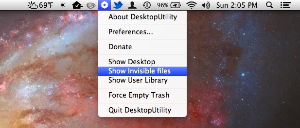 Desktop Utility menu bar item