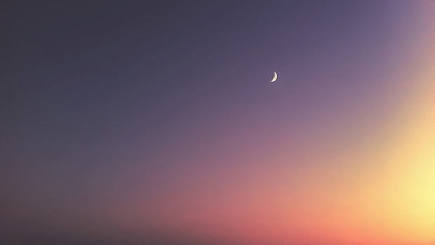 The Moon at sunset