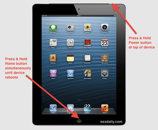 Force reboot an iPad