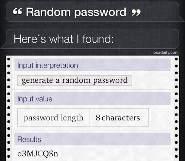 Random password generator on the iPhone