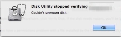 Couldnt Unmount Disk Error as seen in Disk Utility on a Mac