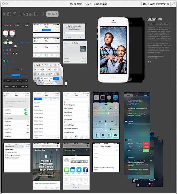 iOS 7 Elements PSD template