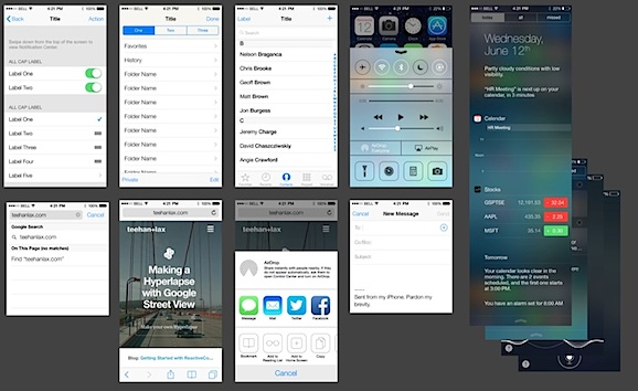 iOS 7 GUI Template