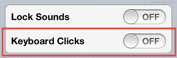 Turn off keyboard click sound effects on iPhone