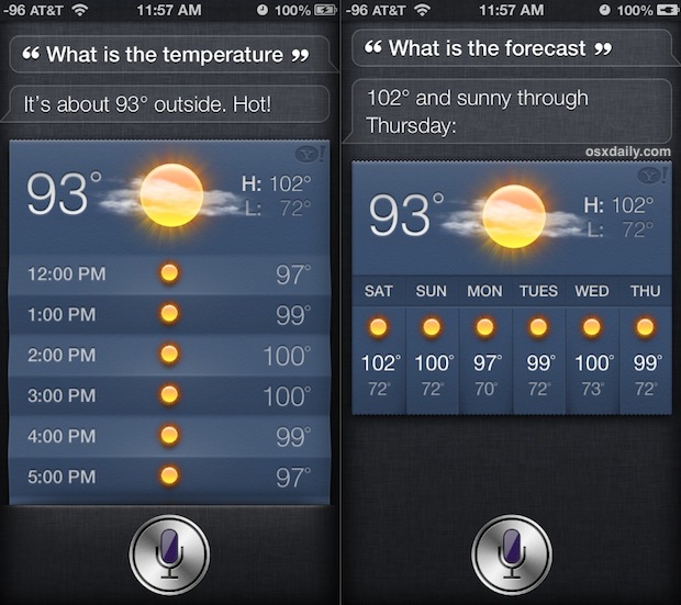 Get Weather and forecast from Siri