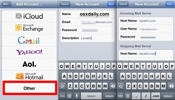 Add Lavabit email to the iPhone & iPad