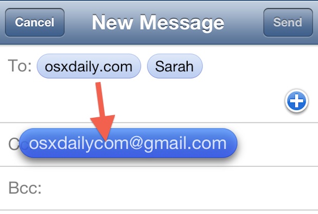 Move email recipients quickly in iOS Mail app