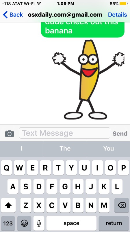 Sending animated GIF in Messages on iPhone