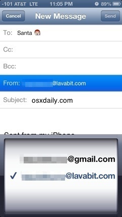 Send mail from Lavabit in iOS