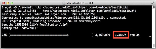 Speed test from the Command Line