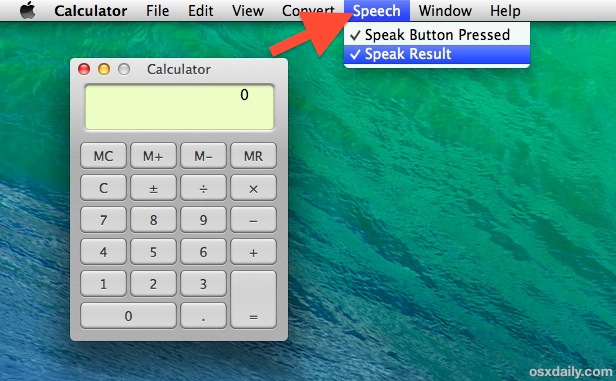 Use the Talking Calculator in Mac OS X