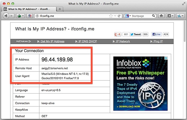 Tor spoofing IP and user agent
