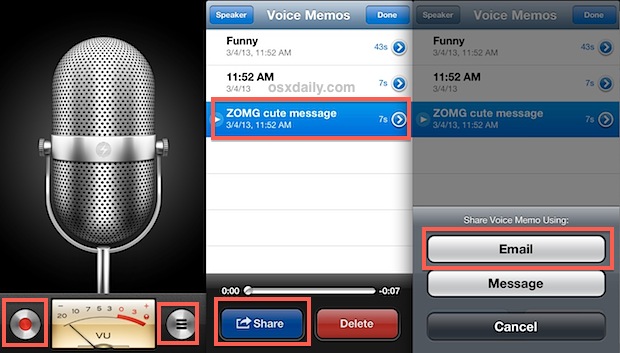 Transfer voice memo from an iPhone to computer