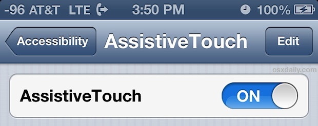 Turn on Assistive Touch 
