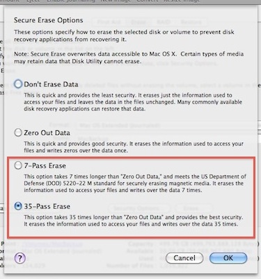 Wipe all data from the Mac securely
