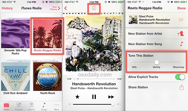 Adjust iTunes Radio song discovery