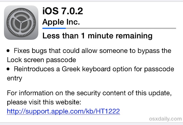 iOS 7.0.2 Update OTA