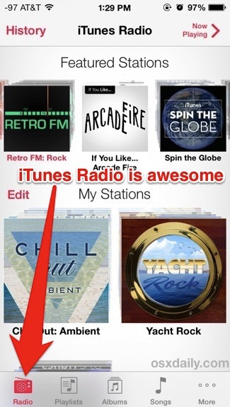 iTunes Radio music streaming