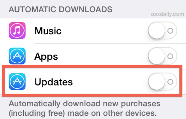 Turn off automatic app updates