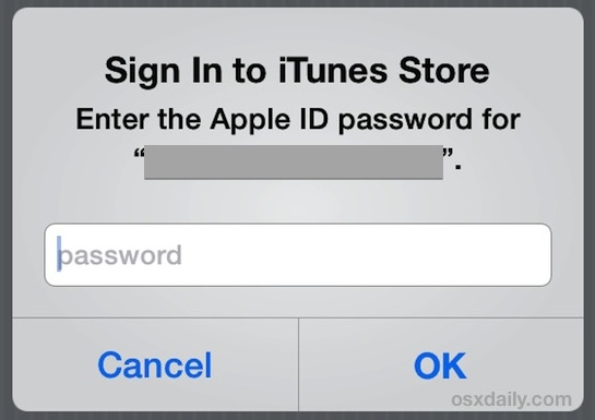 Confirm your Apple ID with iTunes Settings