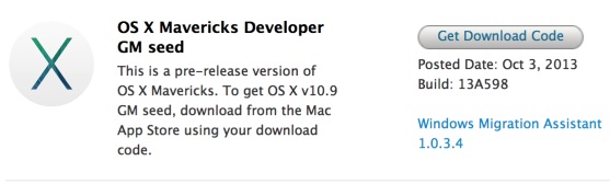 OS X Mavericks GM 