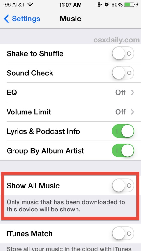 Turn Off "Show All Music" to hide iCloud songs from iTunes