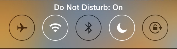 Do Not Disturb mode turned ON in iOS