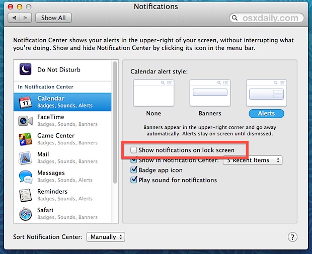 Show Notifications on the Lock Screen in Mac OS X