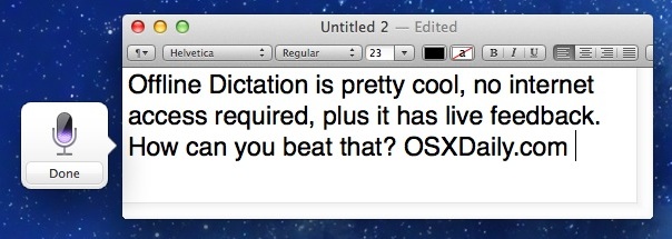 Using Offline Dictation in OS X 