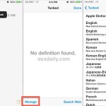 Add a new Dictionary to improve the iOS Define function