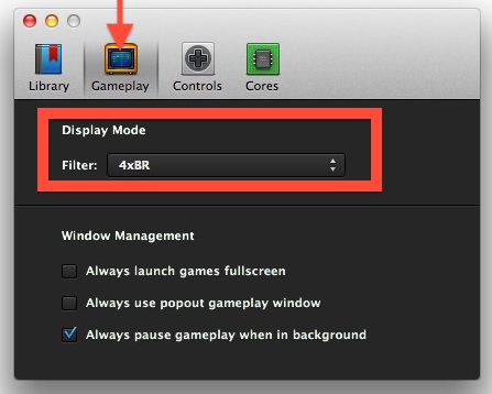 Adjust video filter settings in OpenEmu